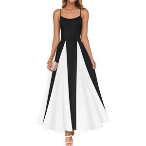 Women's Summer Maxi Dress Viscose Spaghetti Strap Flowy Wedding Guest